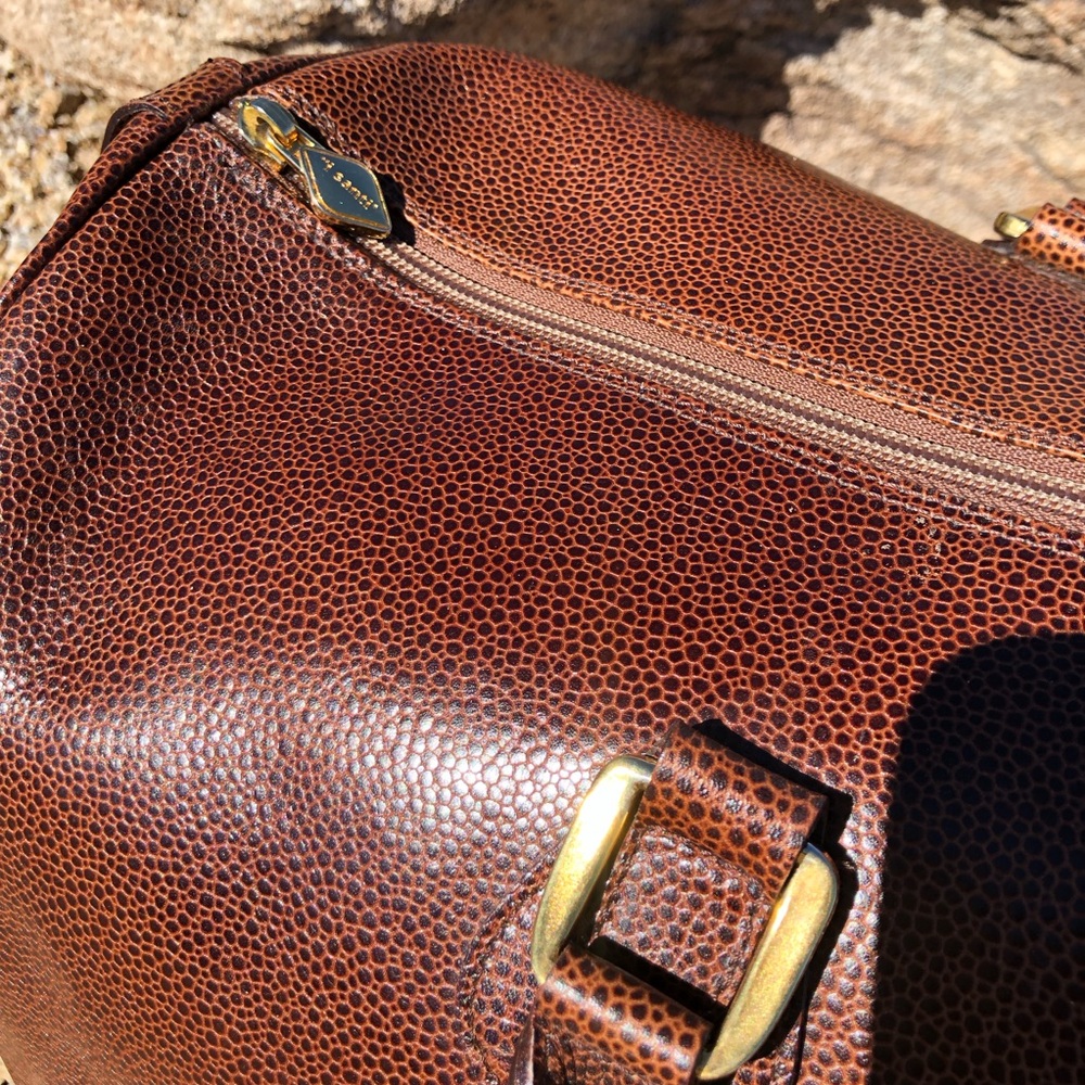 I Santi VTG Pebble Leather Duffel Bag Weekender ๐ผ - Picture 9 of 12